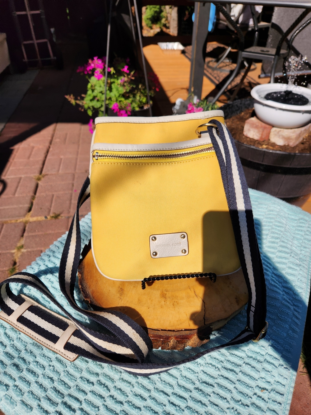 Michael Michael Kors Yellow Crossbody Shoulder Bag with Contrast Strap